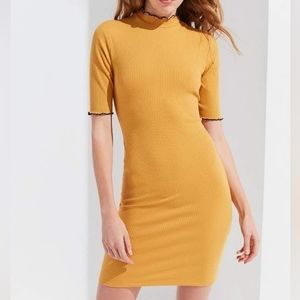 Urban outfitters ribbed yellow dress